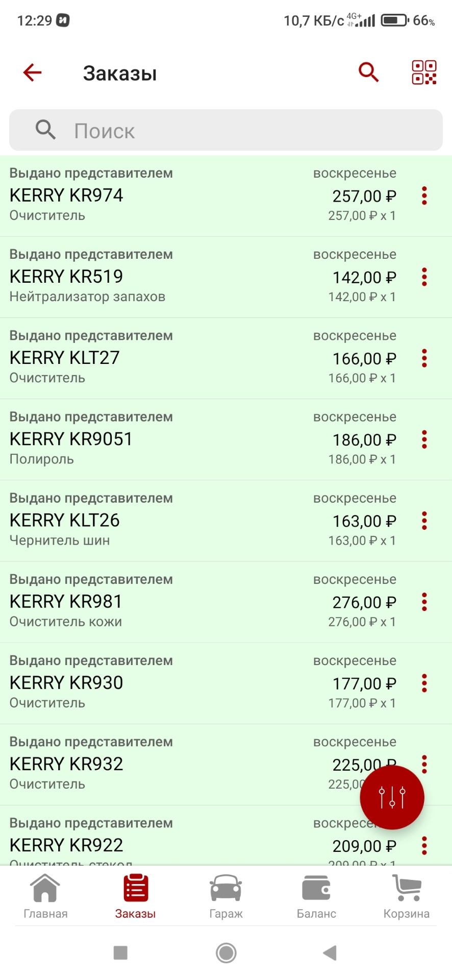 KR932 КЕРРИ KR-932 * Очиститель тополиных почек, птичьего помета и ...