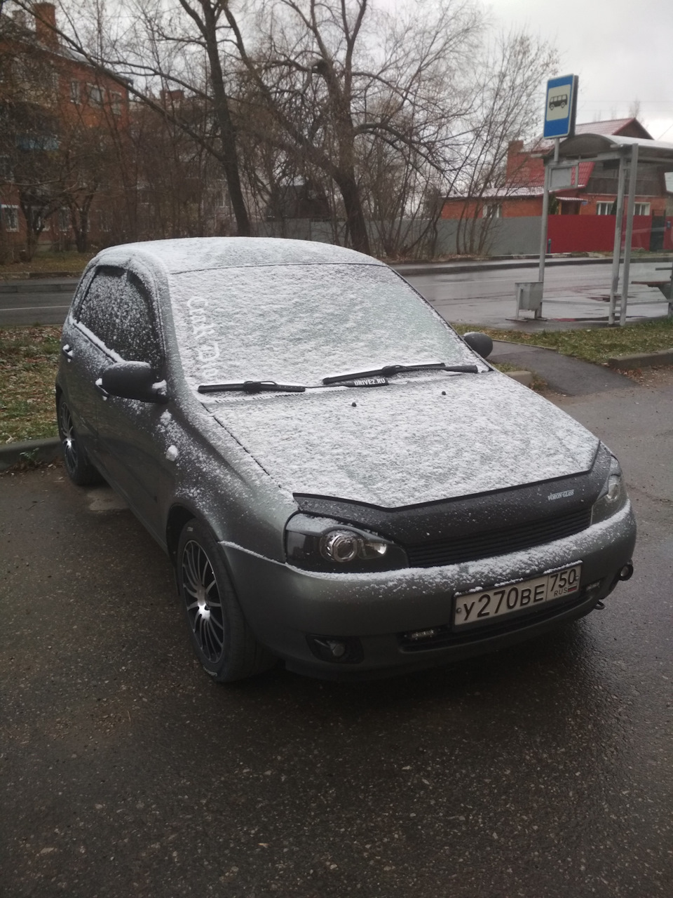 Снег. — Lada Калина Хэтчбек (1G), 1,6 л, 2007 года | фотография | DRIVE2