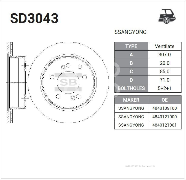 SD3043 Диск тормозной SANGSIN | Запчасти на DRIVE2