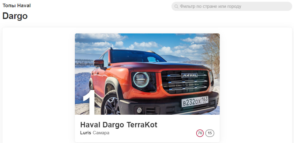 Топ-1 в рейтинге Haval Dargo — Haval Dargo
