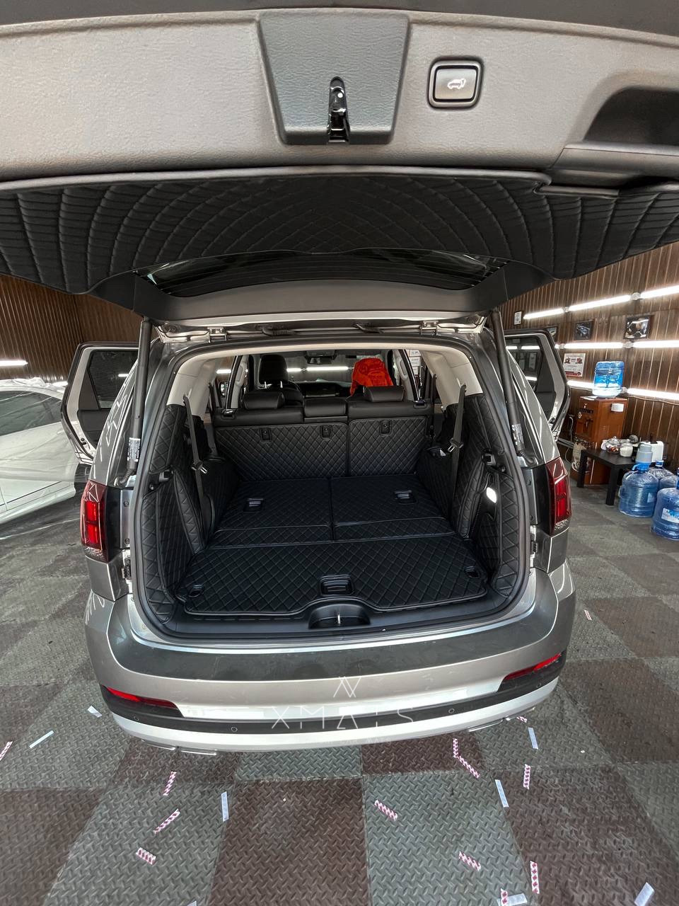 Коврики из экокожи в багажник на KIA Mohave. 3D коврики из экокожи в ...