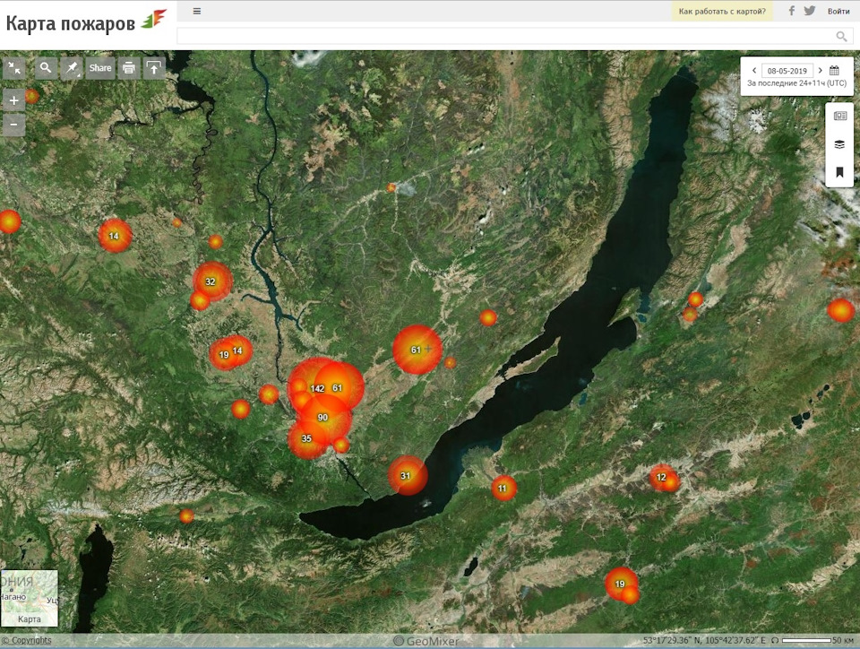 Карта пожаров в Украине и Европе онлайн (ячейки пожаров с …