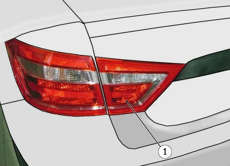 90. Выпала лампа заднего габаритного фонаря. — Lada Vesta (1G), 1,6 л ...
