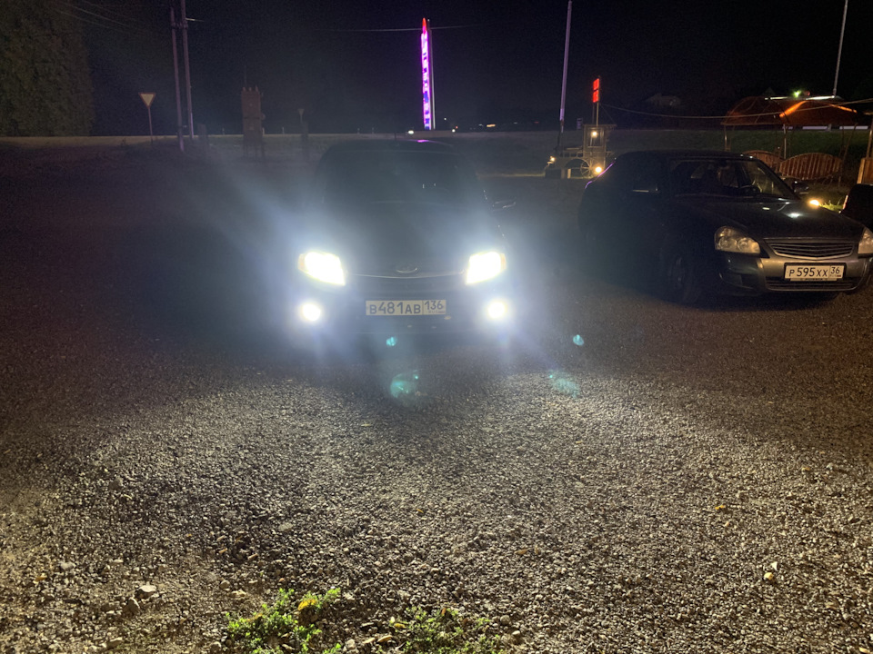 LED лампы в туманки Лада Гранта — Lada Гранта Лифтбек (1G), 1,6 л, 2015 ...