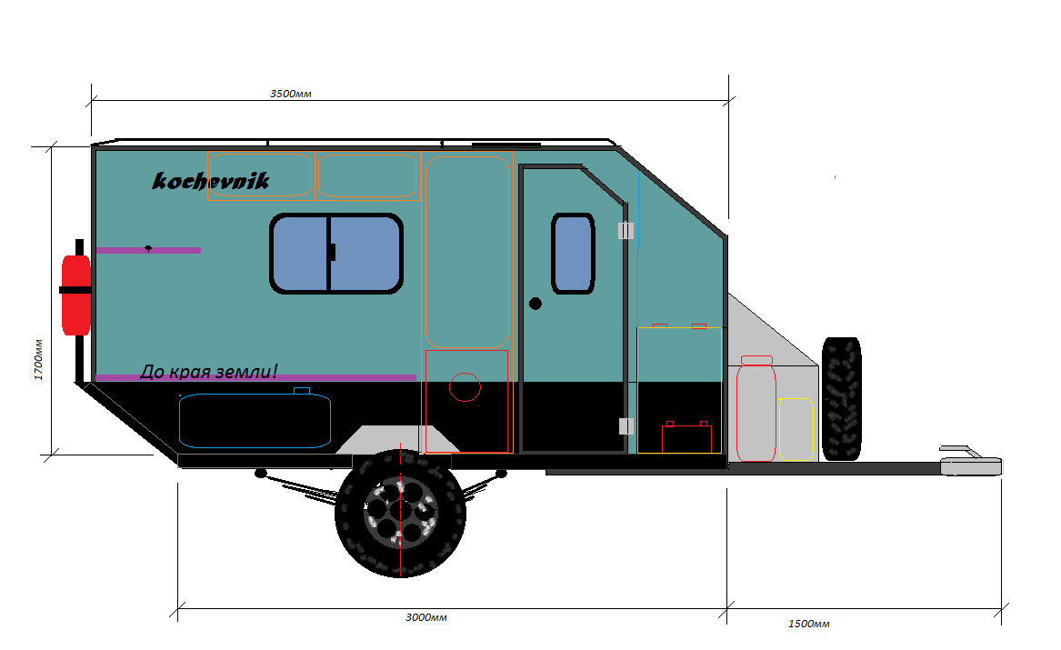 Чертеж кемпера в прицеп