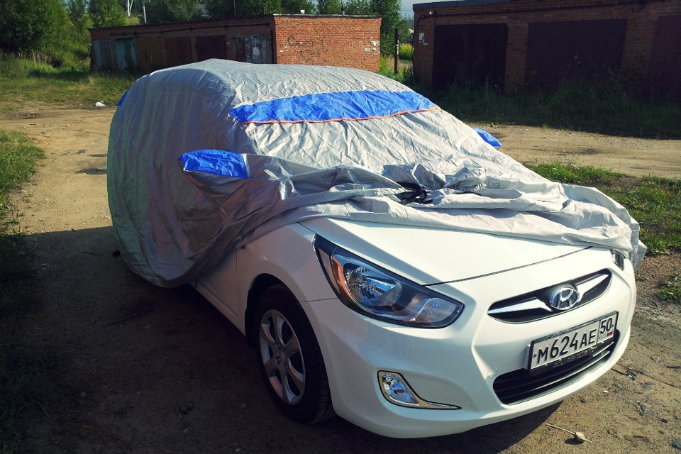 Глава 10: авточехол на зиму и дефлекторы — Hyundai Solaris Hatchback, 1 ...
