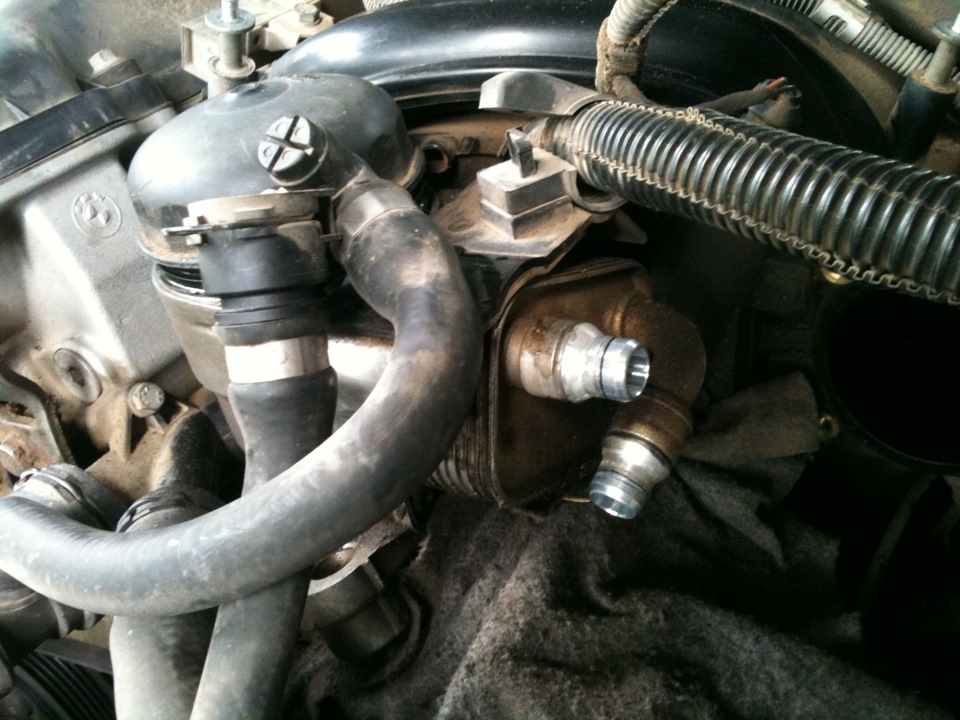 снятые патрубки ОЖ — BMW 3 series (E46)