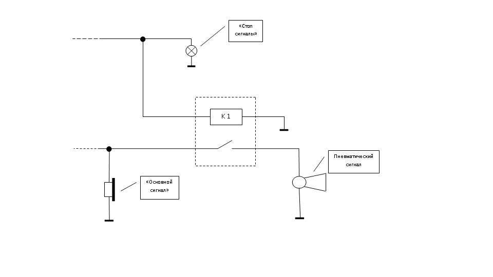 Схема подключения пневмо гудка через реле