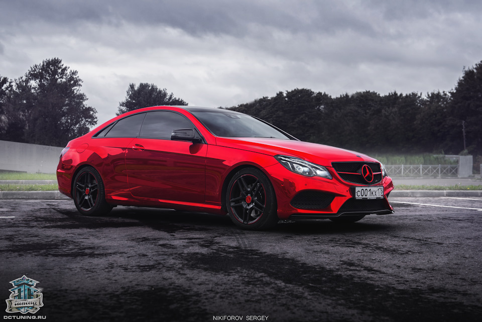 mercedes e w212 coupe red