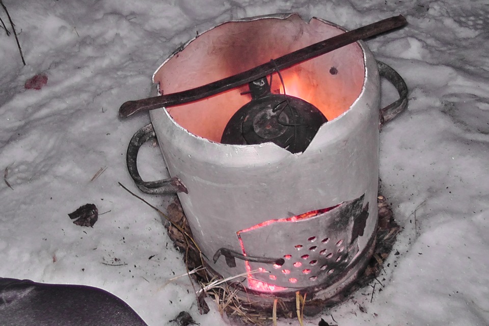 Сделать печь из фляги