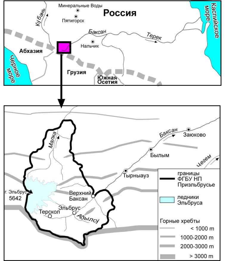 Национальный парк приэльбрусье карта