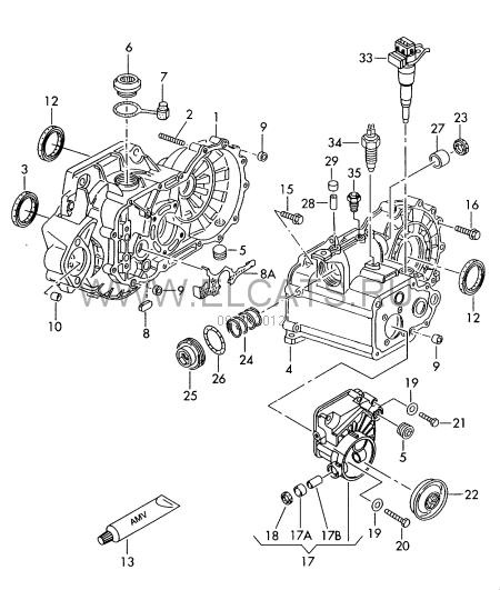 схема сборки кпп — Volkswagen Golf Mk4