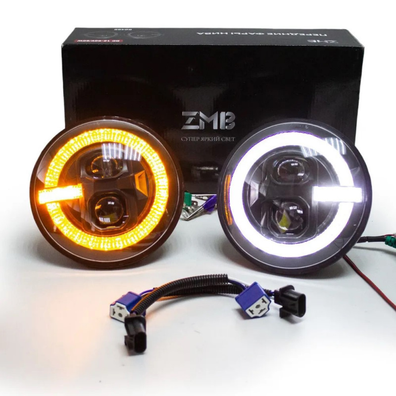 Фары головные УАЗ Ниву передние в стиле Танк 300 ZMB Bi Led ДХО ...