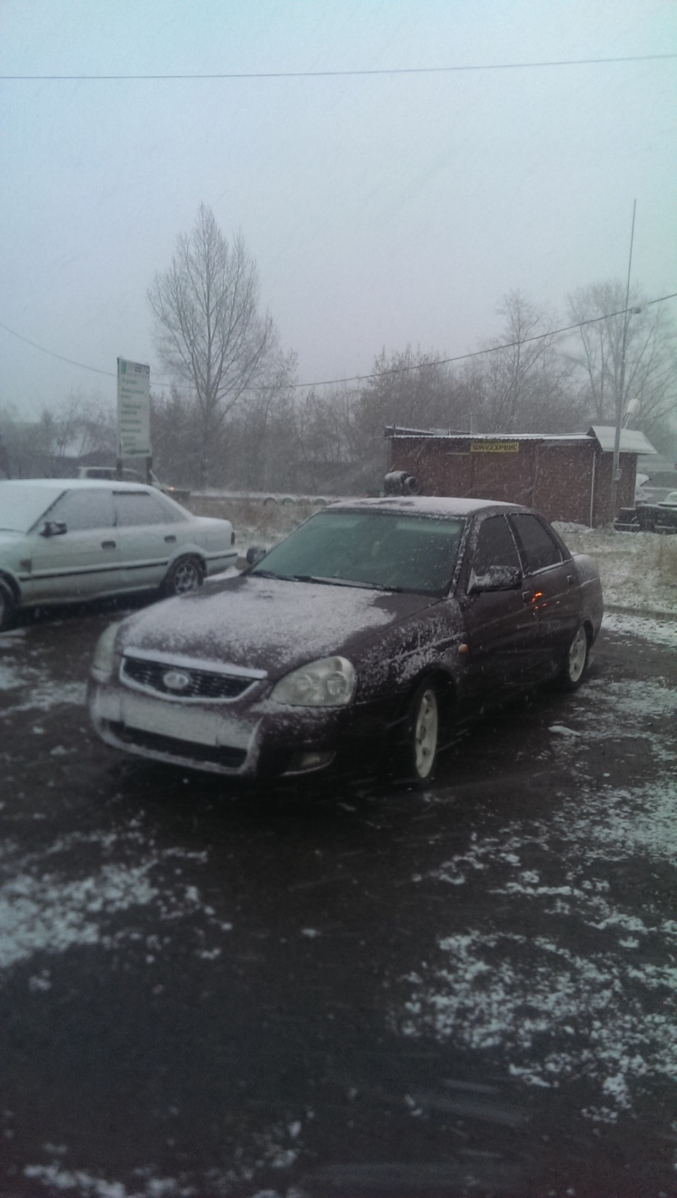 Вот и зима в Красноярск пришла. — LADA Приора седан, 1,6 л., 2008 года ...