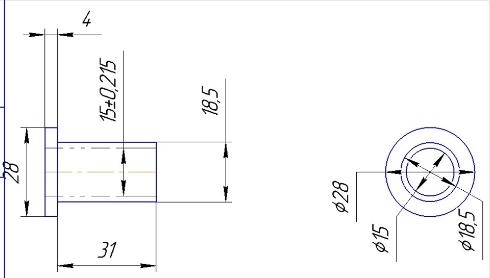 Чертеж втулки с размерами черчение