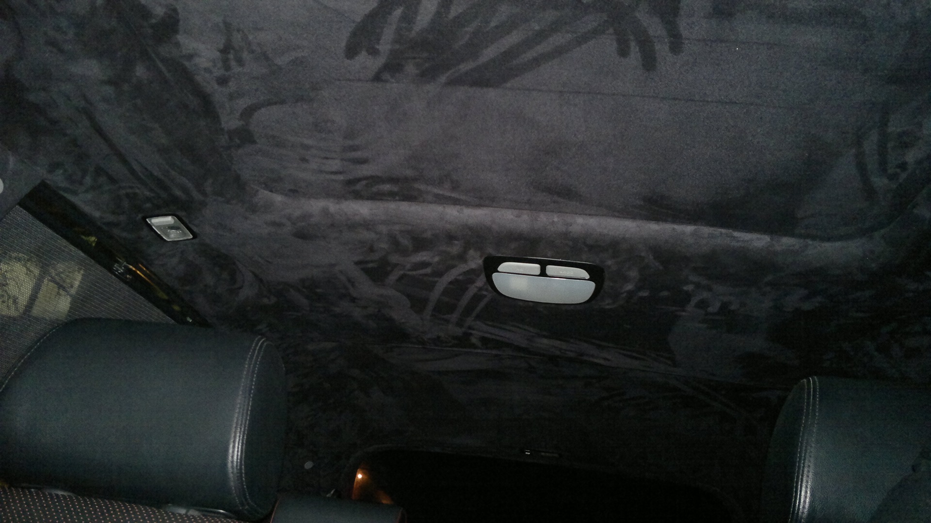 Черный алькантара потолок мем Потолок из чёрной алькантары - Hyundai Santa Fe (2G), 2,7 л, 2008 года тюнинг DR