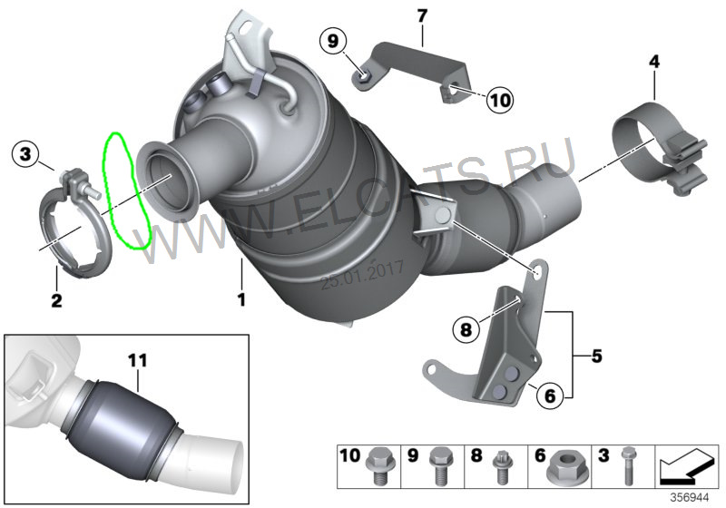 Рваная гофра сажевого — вонь в салоне, налет на лобовом изнутри — BMW 3 ...
