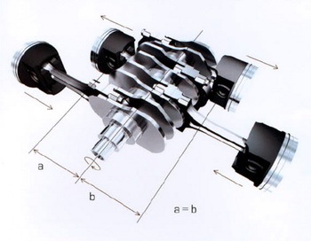 Коленвал оппозитного двигателя Субару