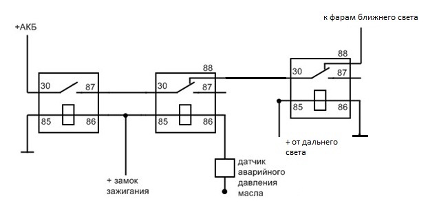 Схема автоматического включения фар 689