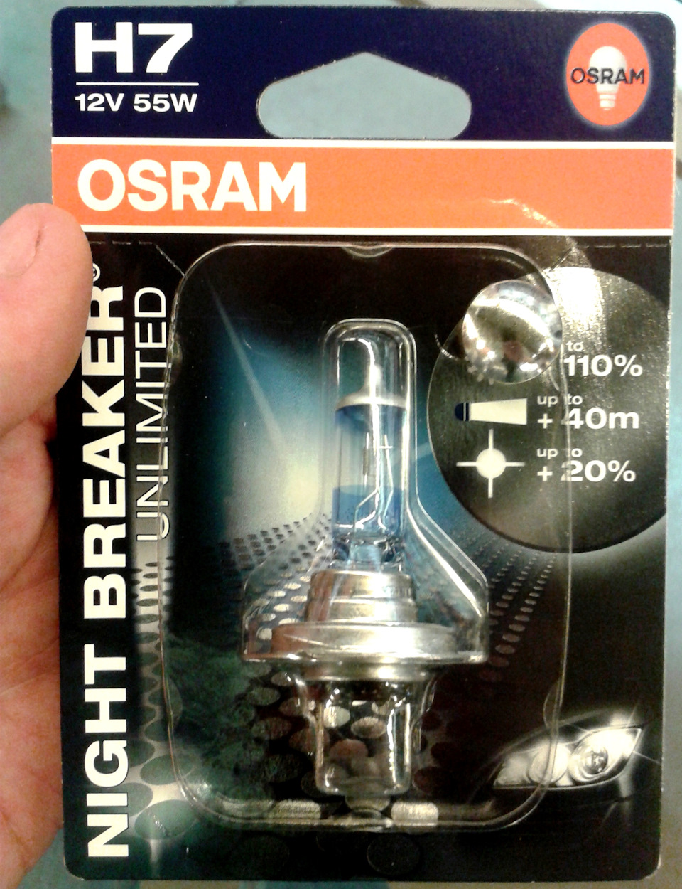 Лампа галогенная Osram H7 Night Breaker Unlimited 12V 55W — Сообщество  «Тюнинг Оптики» на DRIVE2