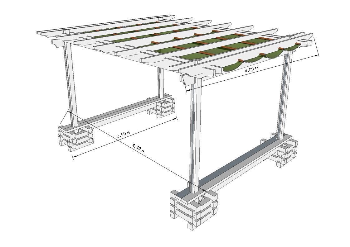 Перголы схемы конструкции
