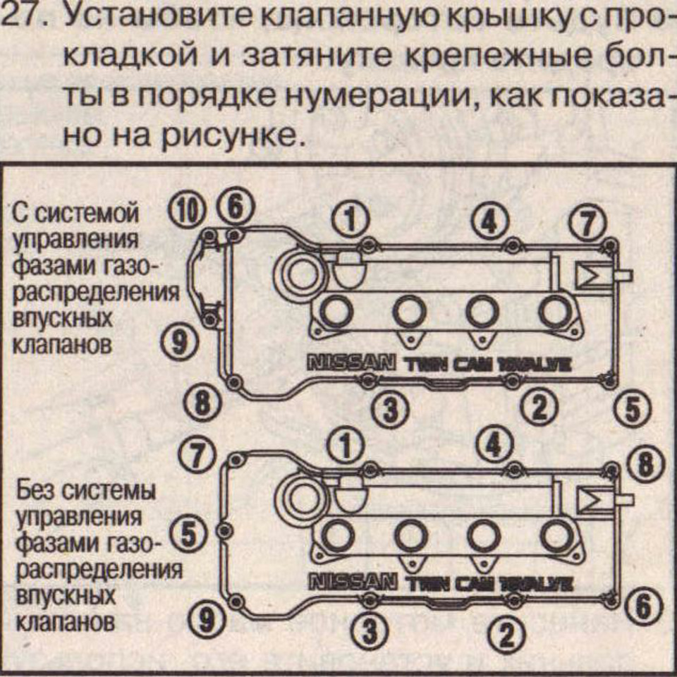 Порядок работы цилиндров ниссан примера