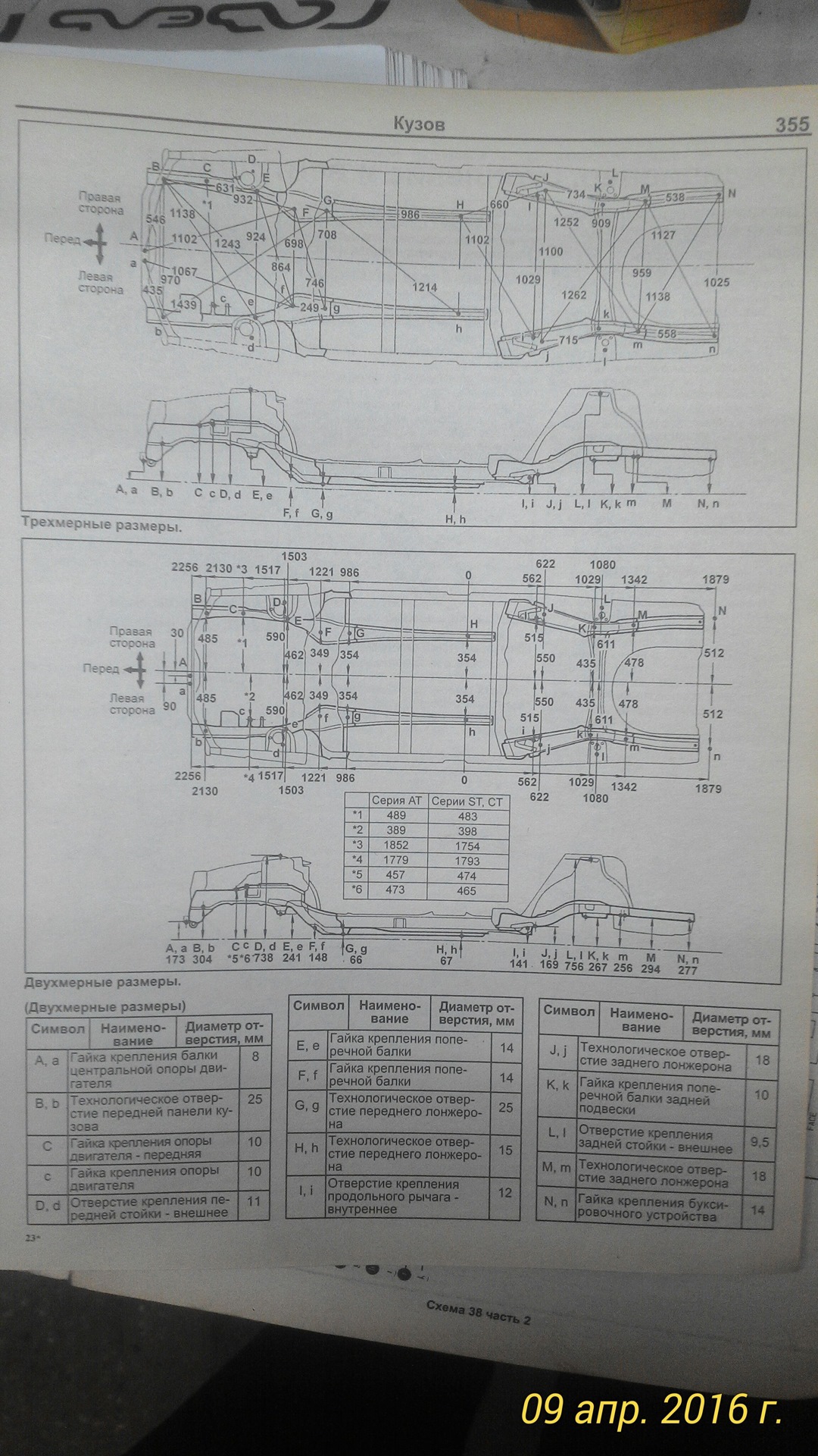 toyota corona premio e-st210 контрольные размеры кузова