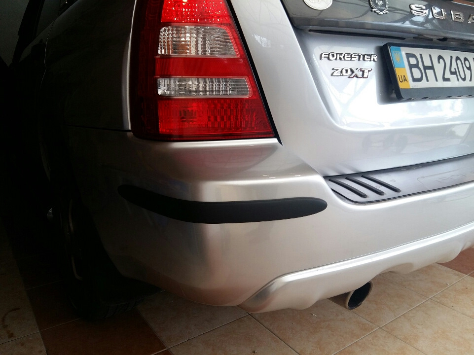 Молдинги на задний бампер. — Subaru Forester (SG), 2 л., 2003 года ...