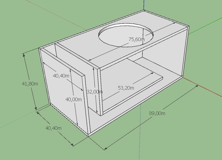 Короб под 18 сабвуфер чертеж