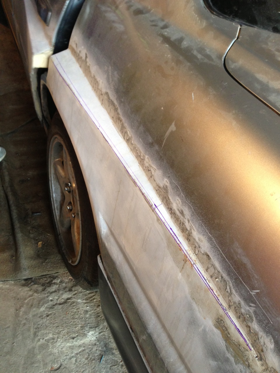 Переделка расширения (левая сторона) — Nissan Skyline (R34), 2,5 л ...