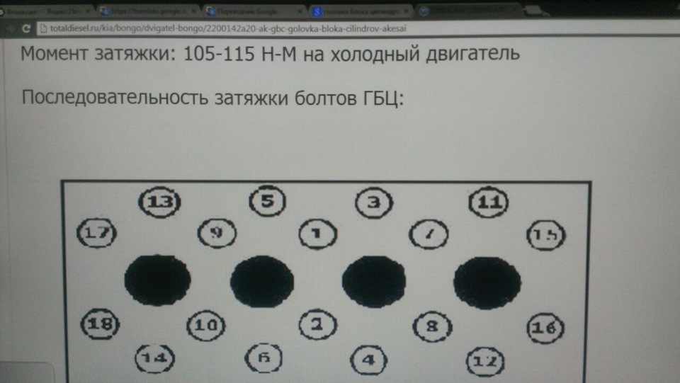 Момент затяжки гбц 4g13 mitsubishi