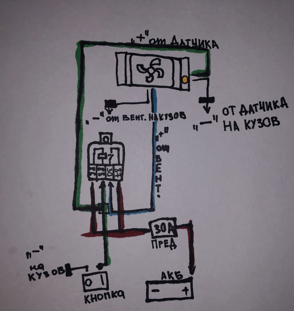 схема подключения вентилятора охлаждения ваз 2109 карбюратор через реле