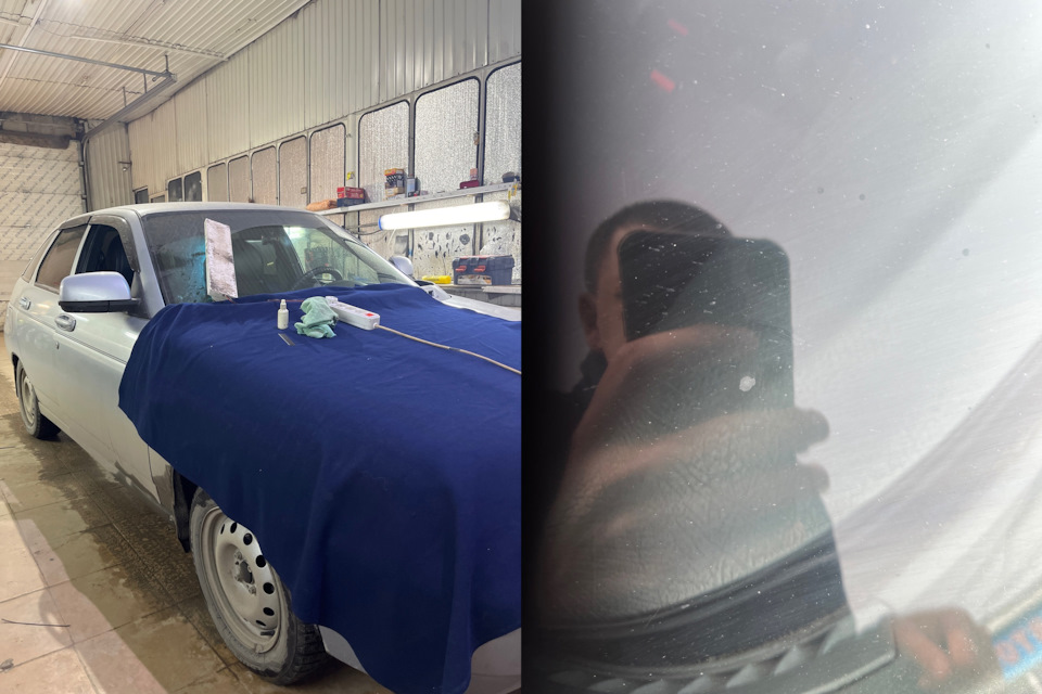 Прилетел камень в лобовое — Lada 21124, 1,6 л, 2007 года | поломка | DRIVE2