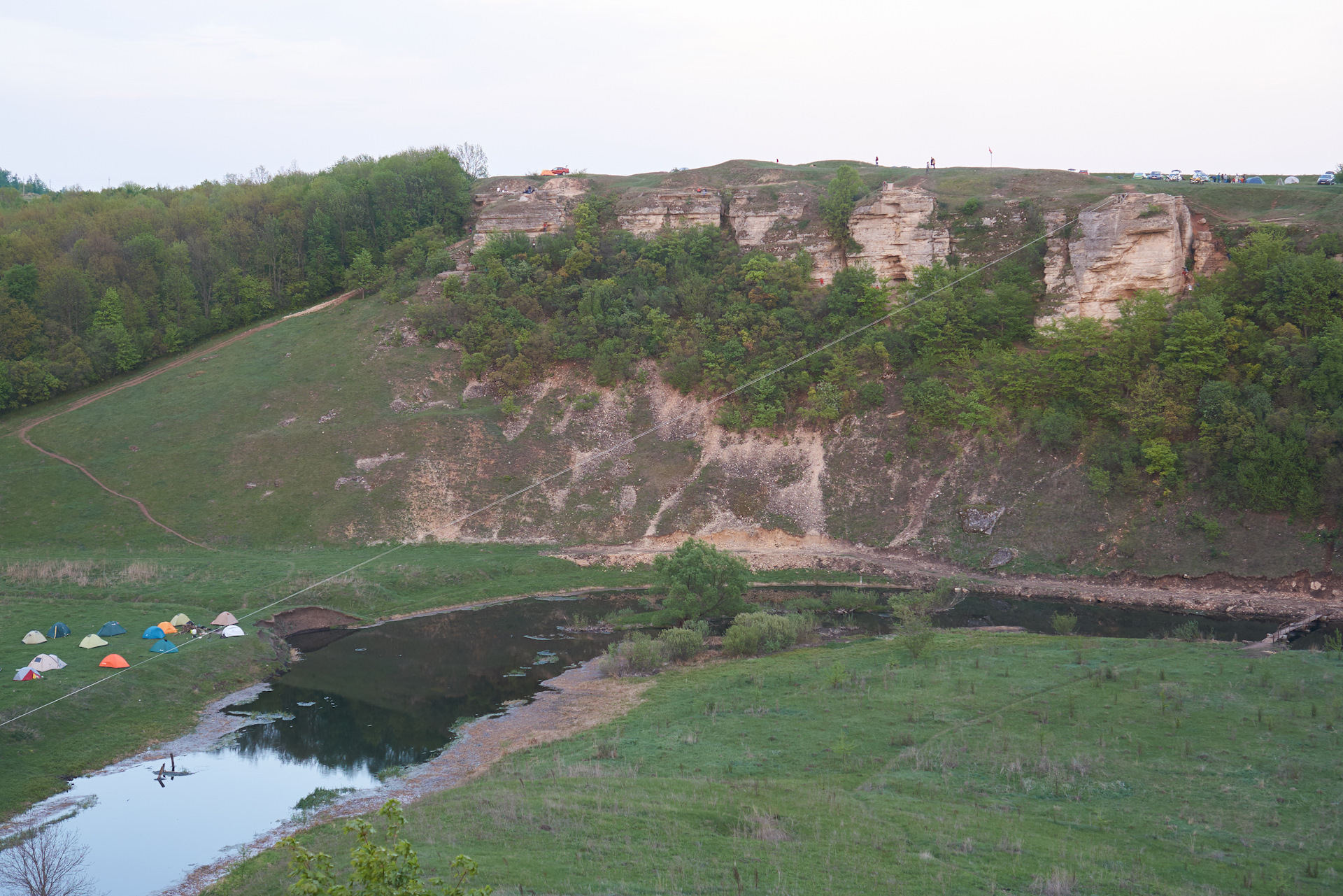 Воргольские скалы в Липецкой области кемпинг