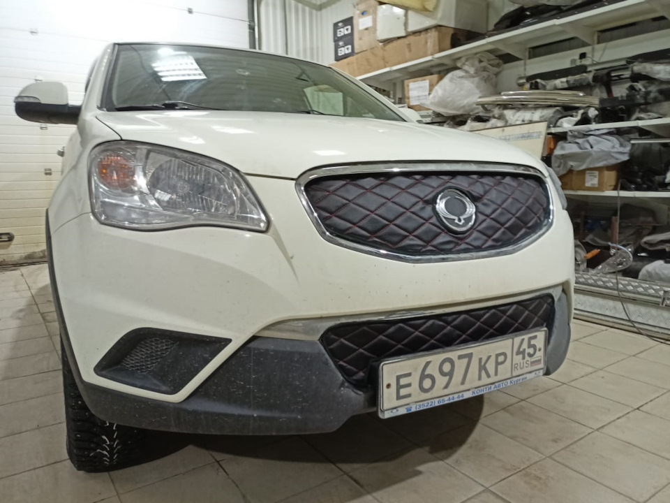 📌Утеплитель решетки радиатора зимний для SsangYong Actyon 2010 – 2013 ...