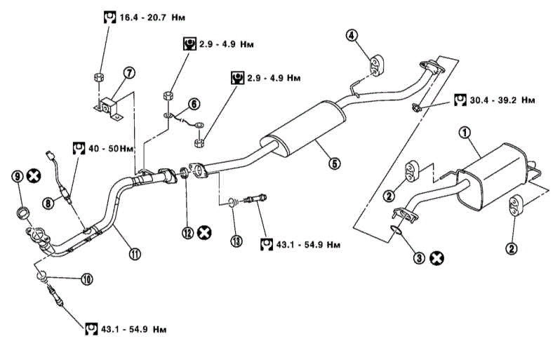 Ниссан кашкай j10 схема выхлопной системы