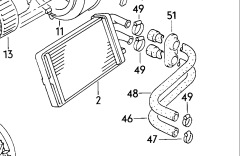 Печка ауди 80 схема. Патрубок на радиатор Ауди 100 2.3. Радиатор отопления салона Ауди а4.