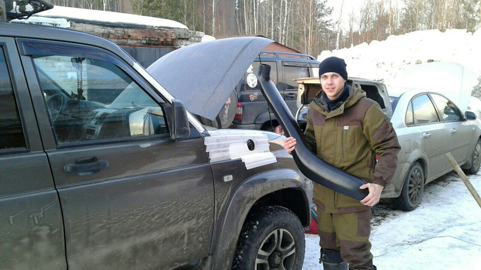 Установка шноркеля. — УАЗ Patriot, 2,7 л, 2014 года | тюнинг | DRIVE2