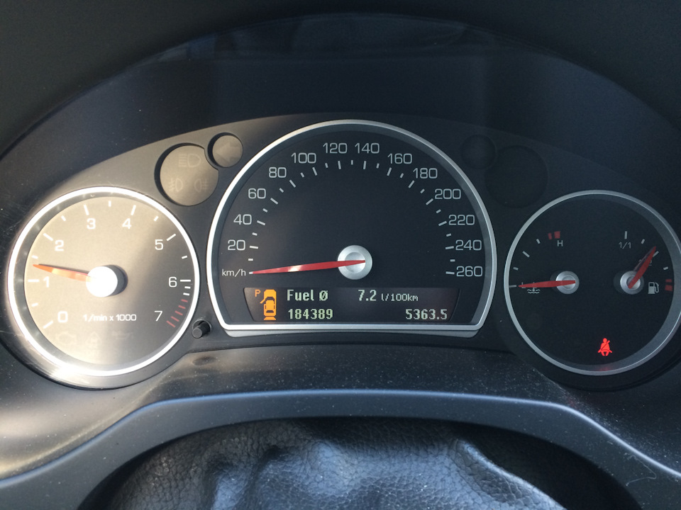 Проверка подсчёта расхода топлива бортовым — Cadillac BLS, 2 л, 2007 ...