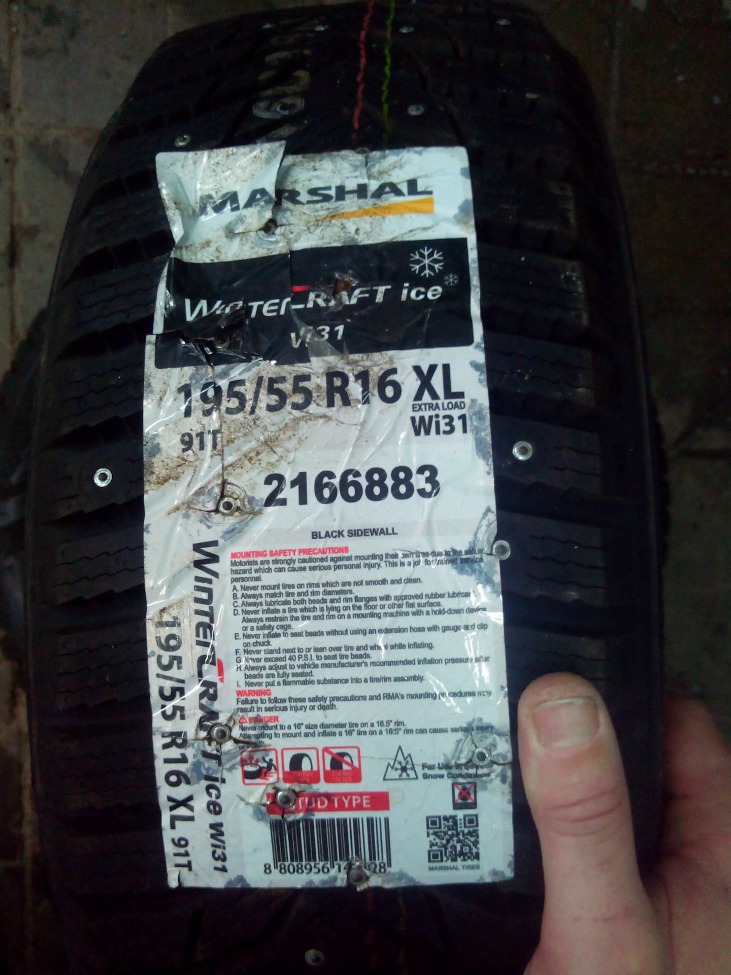 MARSHAL WINTERCRAFT ICE WI31 195/55 R16 91T шипы — Mitsubishi Mirage V ...