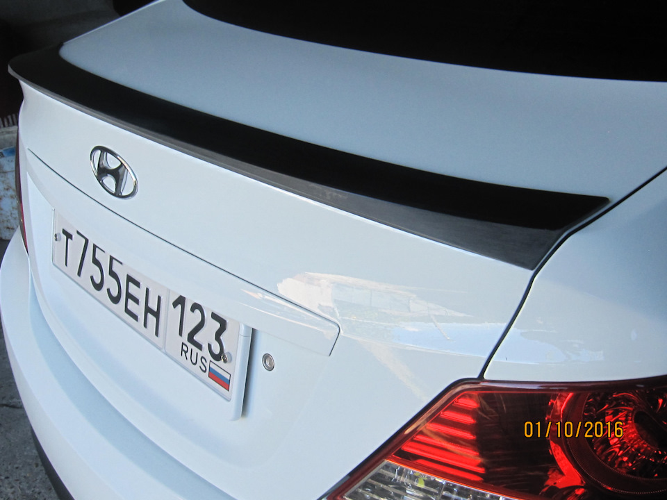 ЛИП-СПОЙЛЕР HYUNDAI SOLARIS — Hyundai Solaris (1G), 1,6 л, 2012 года ...