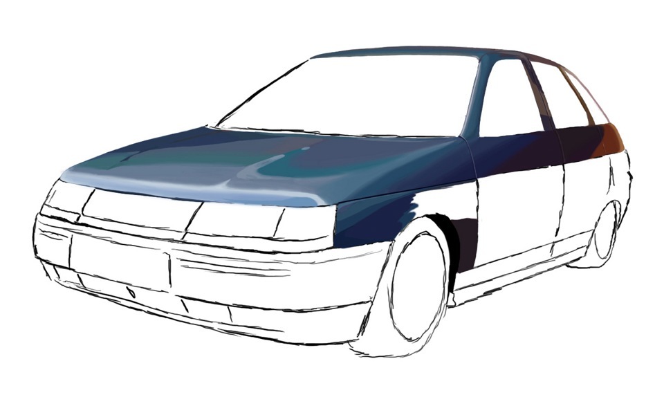 Ваз 2110 картинки для срисовки