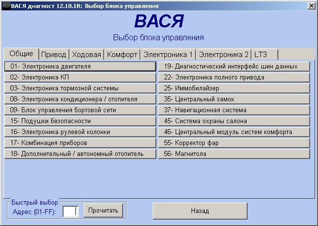 Вася диагност для ауди а4 б5