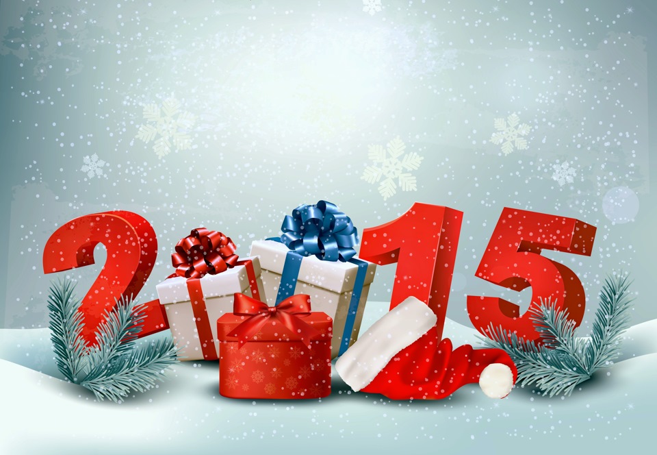 Музыка музыкальных, новогодняя открытка с новым 2015 годом