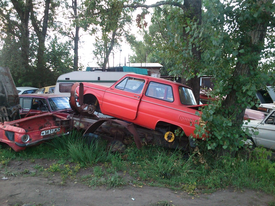 Заброшенный Запорожец в лесу