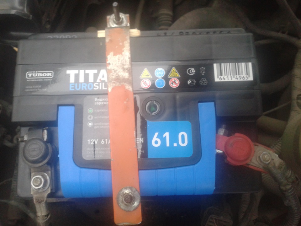 Новый аккумулятор. — Daewoo Nexia (N150), 1,5 л, 2009 года | запчасти ...