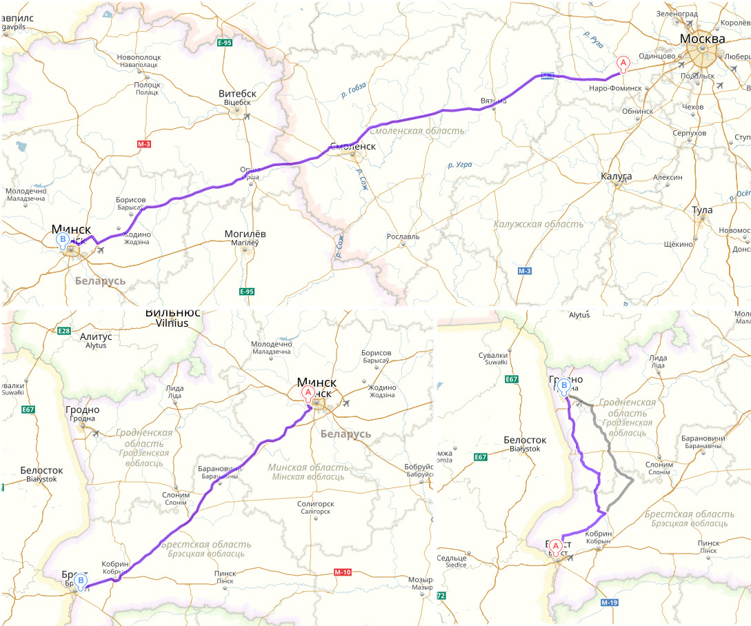 Брестская трасса выезд из минска карта
