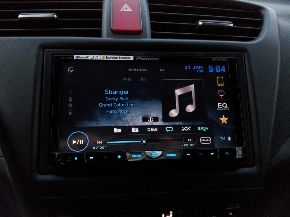 Pioneer avhx8500 bt — Honda Civic 5D (9G), 1,8 л, 2013 года автозвук