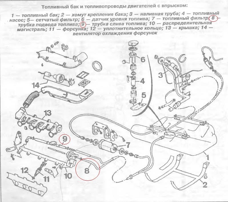 Топливная система т 25 схема трубок