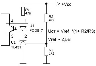 Блок питания на tl431 с регулировкой выходного напряжения схема